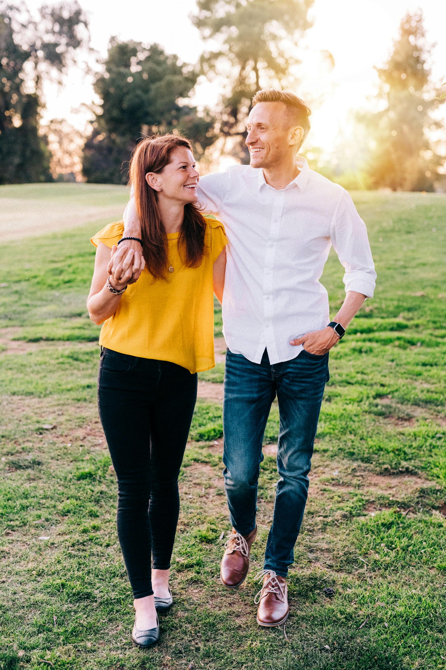 A couple enjoying time together outdoors